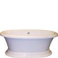 Traditional Oval Free Standing Bath, Rolled Rim, Pedestal Base