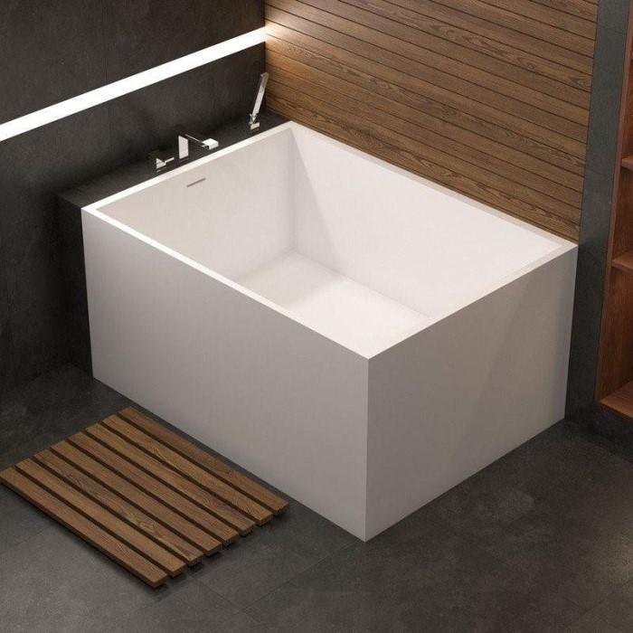 White Rectangle Corner Bath with Slotted Overflow