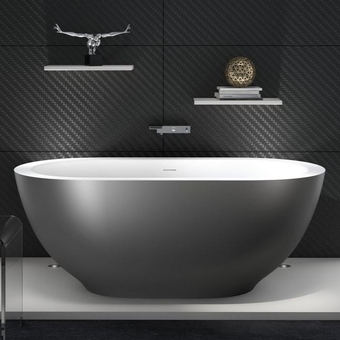 Oval Bath with Smaller Base, Shown with Gunmetal Exterior