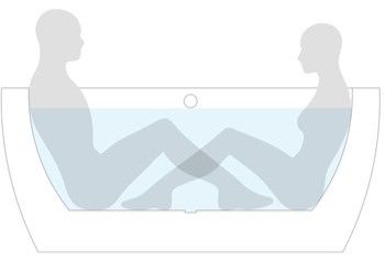 Two people sitting face to face in the bath