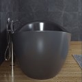 All Black Bath with Curving Sides