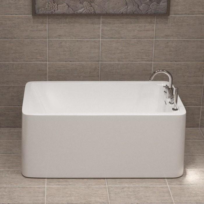 Rectangle Freestanding Tub with a Faucet Deck