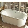 Oval Center Drain Freestanding Bath with Decorative Rim
