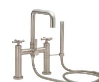 Deck-mount Tub Filler Shown with Cross Handles