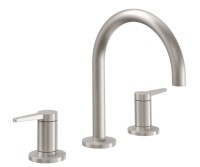 Sink faucet with High Curving Spout, Lever Handles, Smooth Column
