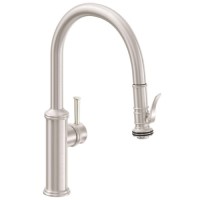 Lower Curving Spout, Pull-down Spray, Squeeze Handle Trigger