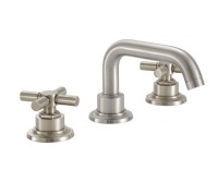 Smooth Cross Handles, Widespread Faucet with Bent Tubular Spout