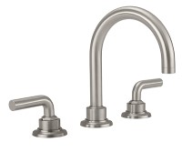 Widespread Faucet with High Curving Spout, Smooth Lever Handles