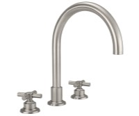 Tall Curving Tubular Spout, Smooth Cross Handles