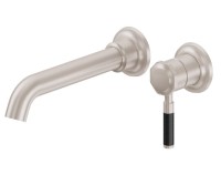 2 Piece Wall Faucet, Long Bent Tublar Spout, Single Carbon Lever Handle