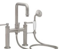 Squared Spout Deck-mount Tub Filler with 48 Series Lever Handles