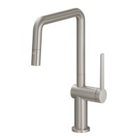 Quad Flat Spout, Pull-down Spray with Push Button, Tall Lever Handle