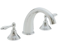 Elegant Tear Drop Lever Handles and Curving Spout, Roman Bath Faucet