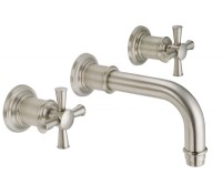 Wall Mount Tub Faucet with Cross Handles, Retro Style
