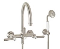 Traditional Wall-mount Tub Filler with Hand Shower and 48 Series Handle