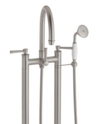 Two Leg Floor Tub Filler, Traditional Style, Curving Spout