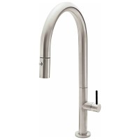 Tall Curving Spout, Pull-down Spray, Stick Handle