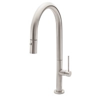 Curving Spout, Pull-down Spray, Side Handle Control