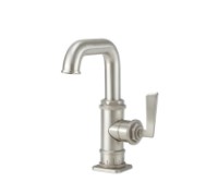 Single Hole Faucet with Squared Low Spout, Lever Side Handle
