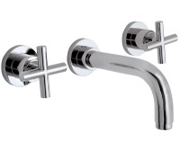 Long Spout, Cross Handle, Wall Mount Faucet, Round Design