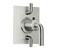 Square Trim Plate, Smooth Lever Handle, 2 Smaller Controls