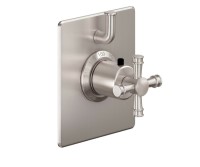 Quad Flat Back Plate, Cross Handle with Plain Top, Style Therm with Diverter