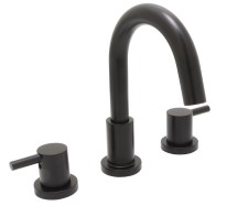 Modern Round Style, Matte Black Widespread Faucet