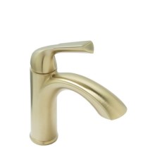Satin Brass Single Hole Faucet with Top Lever Control