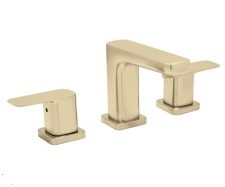 Square Base, Wide Lever Handles, Sink Faucet, Satin Brass