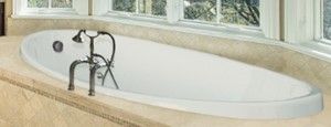 Carli 6036 drop-in tub installed showing raised backrests