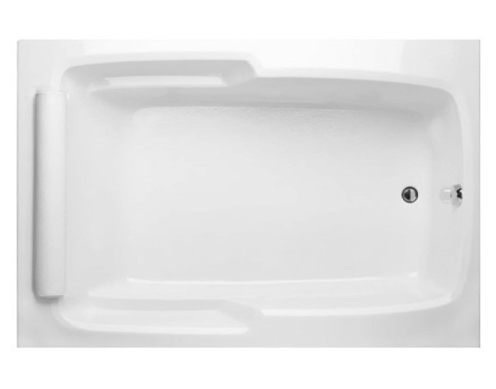 Rectangle Tub with End Drain, Roll Pillow, Armrests