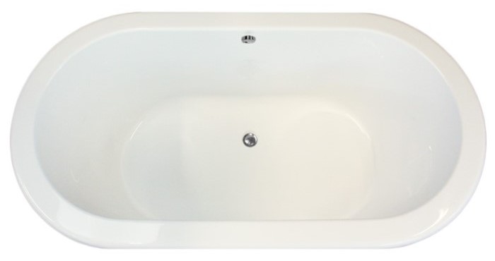 Oval Tub with Flat Rim,2 Backrests and Center Side Drain