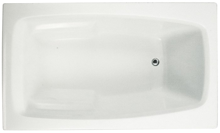 Rectangle Tub, Oval Interior, Neck Rest, End Drain