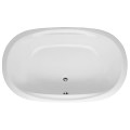 Modern Oval Tub with Center Drain and Flat Rim