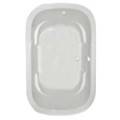 Oval Bath with Squared Corners, 4 Armrests, Center Side Drain with Armrests