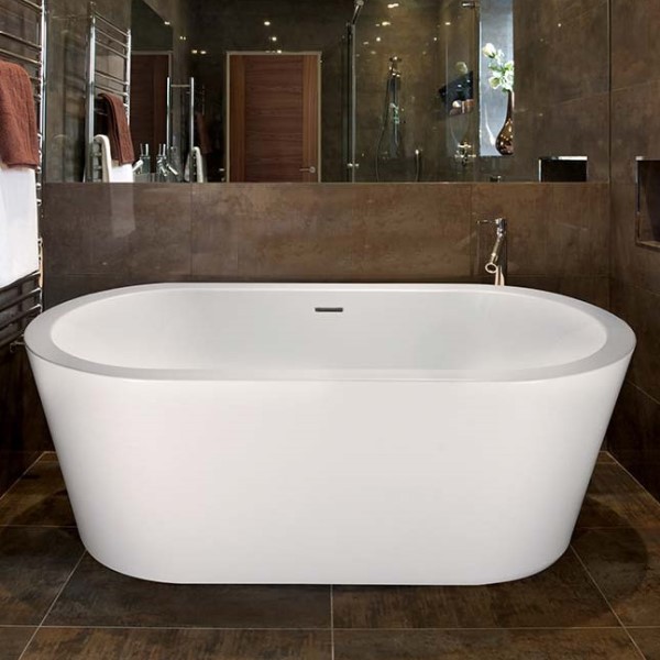 Oval Freestanding Tub with Wide Rim, Slotted Overlow