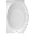 Rectangle Alcove Bath with Curved Front, End Drain
