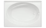 Wide Rectangle Bath, Oval Interior, End Drain, Flange and Skirt