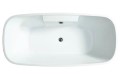 Lila Top View, Rectangle with Very Rounded Corners, Faucet Deck, Center Drain