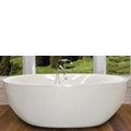 Oval Freestanding Tub, Flat Rim, Curving Sides, Center Side Drain