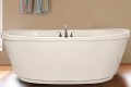 Oval Freestanding Tub with Curving Rim, Recessed Base