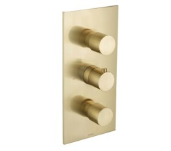 Thermostatic Trim, Rectangle with 3 Round Controls