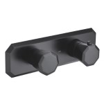 Horizontal Hexagon Thermostatic Control with 2 Faceted Knobs, Matte Black