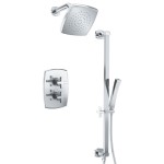 2 Handle Thermostatic Control, Hand Shower on Slide Bar and Showerhead