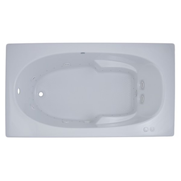 Rectangle Whirlpool & Air with Oval Bathing Area, Raised Neck Rest, Armrests