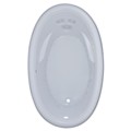 Bermuda Oval Whirlpool with Wide Rolled Rim, Armrests, Center Drain