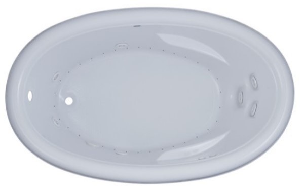 Oval Whirlpool & Air with Lumbar Support, Armrests, End Drain