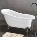 Claw Foot Slipper Bath in White with Chrome Feet