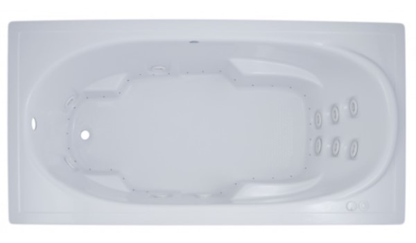 Rectangle Whirlpool & Air with Foot Rests, Armrests, End Drain