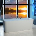 Rectangle Freestanding Bath, Faucet Deck, Rounded Corners